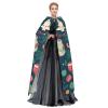 Dwrepo Merry Christmas Tree Halloween Hooded Cloak Full Length Adult Vampire Witch Cape for Halloween Cosplay Costumes view 3
