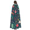 Dwrepo Merry Christmas Tree Halloween Hooded Cloak Full Length Adult Vampire Witch Cape for Halloween Cosplay Costumes view 4
