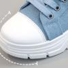 Fashion Wedge Heeled Sneakers for Women,Womens White Platform Sneakers,Casual Slip On Work Shoes Women,Comfortable Lace Up Running Shoes for Women Footwear - Fashion Sneakers for Women (C-Blue, 9.5) view 2