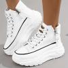 Fashion Wedge Heeled Sneakers for Women,Womens White Platform Sneakers,Casual Slip On Work Shoes Women,Comfortable Lace Up Running Shoes for Women Footwear - Fashion Sneakers for Women (A-White, 9) view 1