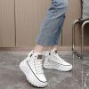 Fashion Wedge Heeled Sneakers for Women,Womens White Platform Sneakers,Casual Slip On Work Shoes Women,Comfortable Lace Up Running Shoes for Women Footwear - Fashion Sneakers for Women (A-White, 9) view 2