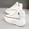 Fashion Wedge Heeled Sneakers for Women,Womens White Platform Sneakers,Casual Slip On Work Shoes Women,Comfortable Lace Up Running Shoes for Women Footwear - Fashion Sneakers for Women (A-White, 9) view 3
