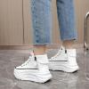 Fashion Wedge Heeled Sneakers for Women,Womens White Platform Sneakers,Casual Slip On Work Shoes Women,Comfortable Lace Up Running Shoes for Women Footwear - Fashion Sneakers for Women (A-White, 9) view 4