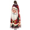 Dwrepo Santa Claus Halloween Hooded Cloak Full Length Adult Vampire Witch Cape for Halloween Cosplay Costumes view 4