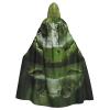Dwrepo Gator Lurking Green Halloween Hooded Cloak Full Length Adult Vampire Witch Cape for Halloween Cosplay Costumes view 1