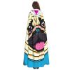 Dwrepo Funny Cartoon Pug Puppy Dog Halloween Hooded Cloak Full Length Adult Vampire Witch Cape for Halloween Cosplay Costumes view 4