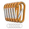 6 PCS Carabiner Keychain Clip -3" Aluminum Carabiner D Ring, Caribeener Clips, Spring Snap Hook for Keychain Clip (Gold)