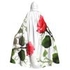 Dwrepo Floral Rose Ivy with Leaves Spring Halloween Hooded Cloak Full Length Adult Vampire Witch Cape for Halloween Cosplay Costumes view 1