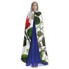 Dwrepo Floral Rose Ivy with Leaves Spring Halloween Hooded Cloak Full Length Adult Vampire Witch Cape for Halloween Cosplay Costumes view 2