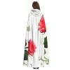 Dwrepo Floral Rose Ivy with Leaves Spring Halloween Hooded Cloak Full Length Adult Vampire Witch Cape for Halloween Cosplay Costumes view 4
