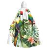 Dwrepo Toucans Parrot palm tree leaves Halloween Hooded Cloak Full Length Adult Vampire Witch Cape for Halloween Cosplay Costumes view 1