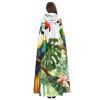 Dwrepo Toucans Parrot palm tree leaves Halloween Hooded Cloak Full Length Adult Vampire Witch Cape for Halloween Cosplay Costumes view 4