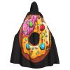 Dwrepo Donut Halloween Hooded Cloak Full Length Adult Vampire Witch Cape for Halloween Cosplay Costumes view 1