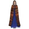 Dwrepo Brown Wooden Halloween Hooded Cloak Full Length Adult Vampire Witch Cape for Halloween Cosplay Costumes view 2