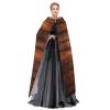 Dwrepo Brown Wooden Halloween Hooded Cloak Full Length Adult Vampire Witch Cape for Halloween Cosplay Costumes view 3