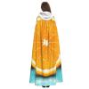 Dwrepo Fresh Orange Fruit Halloween Hooded Cloak Full Length Adult Vampire Witch Cape for Halloween Cosplay Costumes view 4