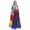 Dwrepo Colorful Candy Halloween Hooded Cloak Full Length Adult Vampire Witch Cape for Halloween Cosplay Costumes view 2