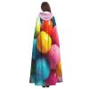 Dwrepo Colorful Candy Halloween Hooded Cloak Full Length Adult Vampire Witch Cape for Halloween Cosplay Costumes view 4