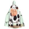 Dwrepo Cute Cow Polka Dot Halloween Hooded Cloak Full Length Adult Vampire Witch Cape for Halloween Cosplay Costumes view 1