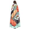 Dwrepo Sushi Halloween Hooded Cloak Full Length Adult Vampire Witch Cape for Halloween Cosplay Costumes view 4