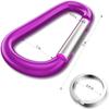 6 PCS Carabiner Keychain Clip -3" Aluminum Carabiner D Ring, Caribeener Clips, Spring Snap Hook for Keychain Clip (Purple) view 3