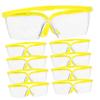 BUGUUYO 12pcs Protective Eyewear with Yellow Frame and White Lens Anti-dust and Wind Goggles for Outdoor Activities Lightweight Impact-resistant Eye Protection for Riding Cycling and view 1