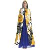 Dwrepo Yellow Rose Halloween Hooded Cloak Full Length Adult Vampire Witch Cape for Halloween Cosplay Costumes view 2