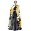 Dwrepo Yellow Rose Halloween Hooded Cloak Full Length Adult Vampire Witch Cape for Halloween Cosplay Costumes view 3