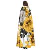 Dwrepo Yellow Rose Halloween Hooded Cloak Full Length Adult Vampire Witch Cape for Halloween Cosplay Costumes view 4