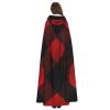 Dwrepo Plaid Red and Black Halloween Hooded Cloak Full Length Adult Vampire Witch Cape for Halloween Cosplay Costumes view 4
