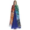 Dwrepo Colorful Tree Halloween Hooded Cloak Full Length Adult Vampire Witch Cape for Halloween Cosplay Costumes view 2