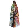 Dwrepo Colorful Tree Halloween Hooded Cloak Full Length Adult Vampire Witch Cape for Halloween Cosplay Costumes view 4
