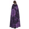 Dwrepo Purple Halloween Hooded Cloak Full Length Adult Vampire Witch Cape for Halloween Cosplay Costumes view 4
