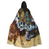Dwrepo Blue Ring Octopus Halloween Hooded Cloak Full Length Adult Vampire Witch Cape for Halloween Cosplay Costumes view 1