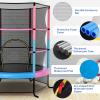 FIREFLOWERY 55 Toddler Trampoline, ASTM Approved with Safety Enclosure Net & Double-Sided Zipper, Ideal Gift for Boys and Girls, Indoor Trampoline for Kids view 2