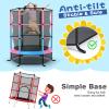 FIREFLOWERY 55 Toddler Trampoline, ASTM Approved with Safety Enclosure Net & Double-Sided Zipper, Ideal Gift for Boys and Girls, Indoor Trampoline for Kids view 3