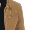 SWJGLITTR Men Faux Leather Biker Jackets Stand Collar Bomber Motorcycle Outwear Windbreaker Zip-up Slim Fit Jacket (Khaki,5X-Large) view 3