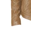 SWJGLITTR Men Faux Leather Biker Jackets Stand Collar Bomber Motorcycle Outwear Windbreaker Zip-up Slim Fit Jacket (Khaki,5X-Large) view 4
