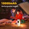 Foldable Camping Light Rechargeable Lantern with 2 Bluetooth Speakers,10000mAh Power Bank,Portable Flashlight with Removable Hook,IP54 Waterproof,1000LM,5 Modes for Camping, Hiking, Fishing,Emergency view 4