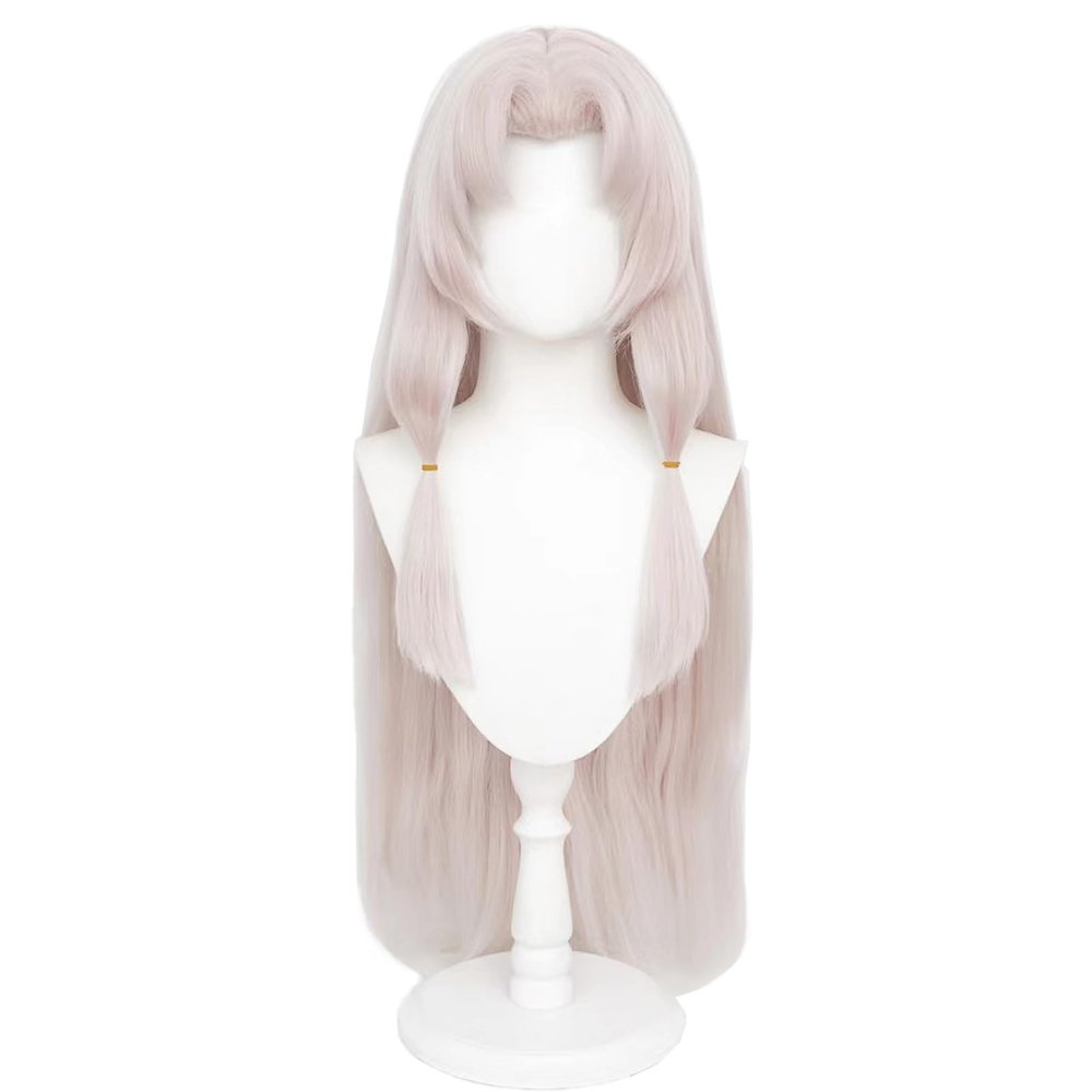 XiongXiongLe Long Straight Blonde Pink Halloween Anime Role Wig for Women Cosplay Anime Costume Hairs Replacement Wigs with Bands for Women Adult Cos Party Halloween Christmas Comic