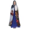 Dwrepo Merry Christmas House Halloween Hooded Cloak Full Length Adult Vampire Witch Cape for Halloween Cosplay Costumes view 2