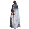 Dwrepo Merry Christmas House Halloween Hooded Cloak Full Length Adult Vampire Witch Cape for Halloween Cosplay Costumes view 4