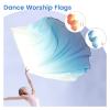 HDNSAUD Dance Worship Flag, 2PCS Praise Dance Flags with Telescopic Pole, Half Circle Belly Dance Silk Veils,Silk Wing Outdoor Flags(Yellow red) view 2