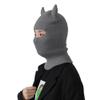 Funny Devil Horns Knitted Beanies Hat Winter Full Face Cover Ski Head Mask Balaclava Hats Halloween Ox Horns Party Hat Gray view 3