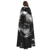 Dwrepo Soccer Black Halloween Hooded Cloak Full Length Adult Vampire Witch Cape for Halloween Cosplay Costumes view 4