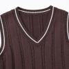 Boys Girls V Neck Knitted Sleeveless Pullover Sweater Vest Toddler Solid School Uniform Knit (Coffee, 8-9 Years) view 3