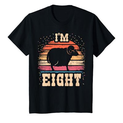 Kids Sheep 8 Year Old Birthday Boy Girl 8th Sheep Birthday T-Shirt