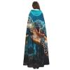 Dwrepo Sea Turtle Halloween Hooded Cloak Full Length Adult Vampire Witch Cape for Halloween Cosplay Costumes view 4