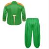 FEESHOW Men's Sergeant Pepper Jacket Musician Cosplay Jacket Zipper Front Satin Jacket Coat with Harem Pants Green Small view 2