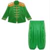 FEESHOW Men's Sergeant Pepper Jacket Musician Cosplay Jacket Zipper Front Satin Jacket Coat with Harem Pants Green Small view 3